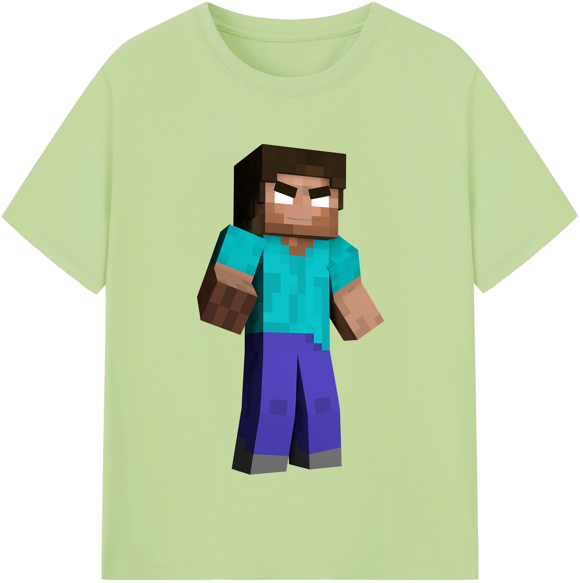 （画像用） マインクラフト ブロックの世界 Minecraft MC Block world 綿100％半袖Tシャツ（フロントプリント）